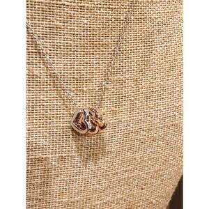 NEW GOLDEN STELLA women's heart trio necklace in silver